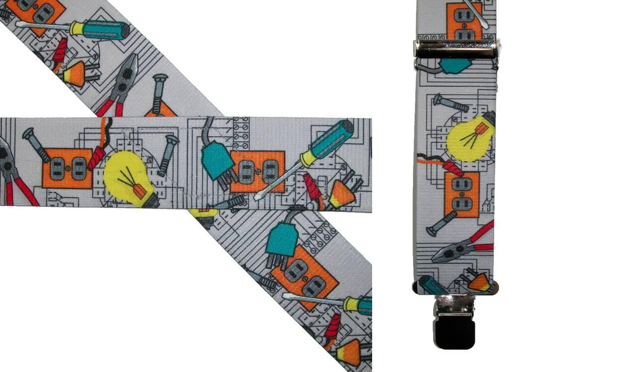 CTM Mens Big /& Tall Elastic Electrician Clip End Work Suspenders