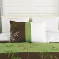 thumbnail image 6 of Chezmoi Collection Simon 7-Piece Bamboo Embroidered Bed in a Bag Comforter Set King Size, Sage Green Brown Ivory Bamboo Grass Microfiber Comforter Bedding with Sheet Set, 6 of 7