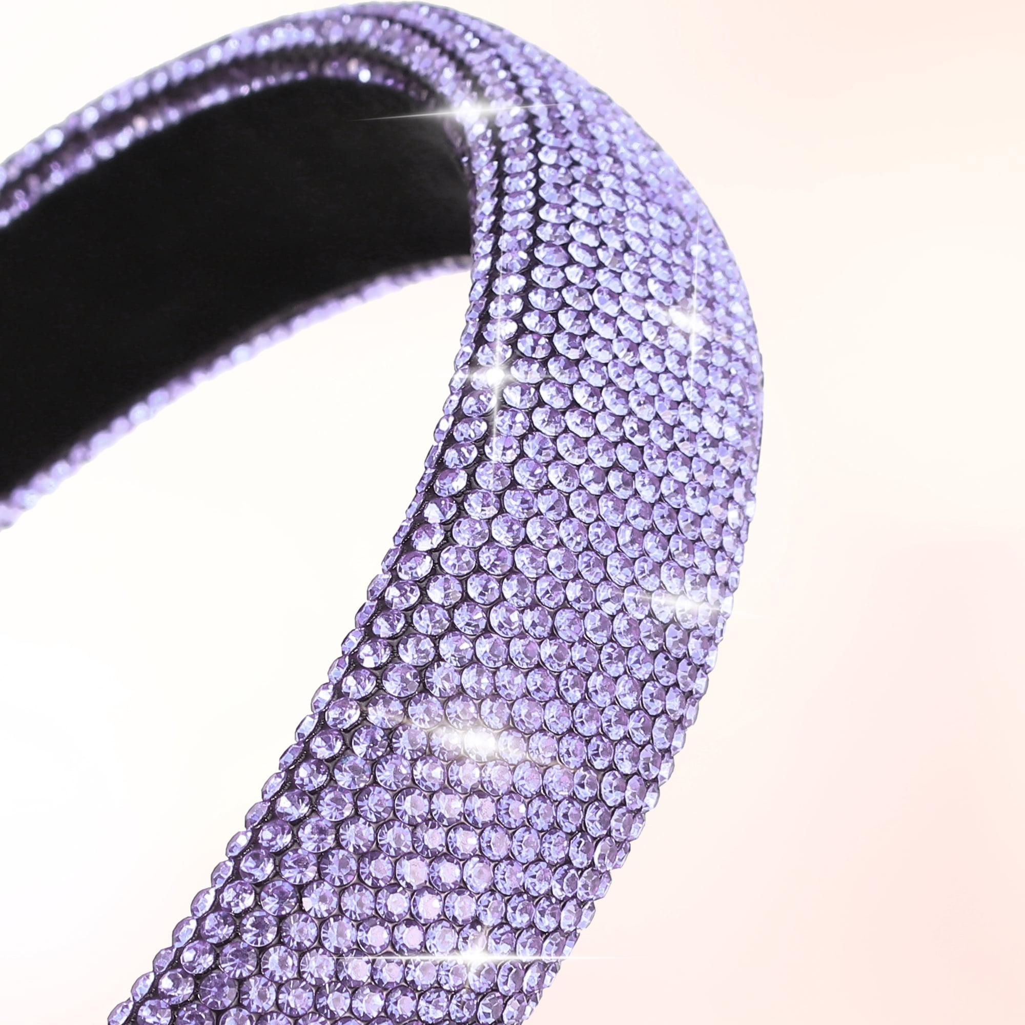 Unique Bargains Simplicity Rhinestone Wide-brimmed Headband Purple