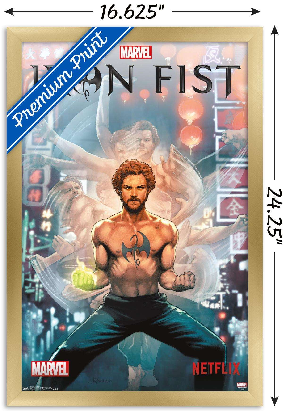 Marvel Comics TV - Iron Fist - Stance Wall Poster, 14.725" x 22.375", Framed