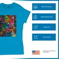 thumbnail image 4 of Tee Hunt Lovable Cat T-Shirt Dean Russo Colorful Felis Catus Women's T-Shirt Tee, Light Blue, X-Large, 4 of 5