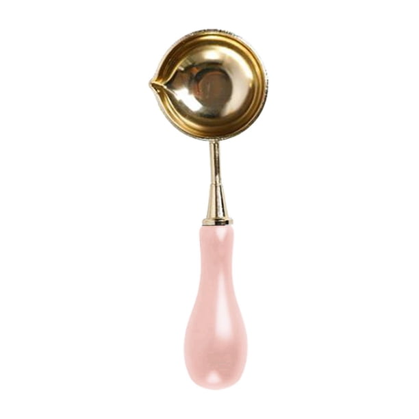 Cuchara de Sellado Sello de Sellado de Mango de Madera Cuchara de Fusión para Decoración de Sellado Reg Rosado perfecl Cuchara de sellado de cera