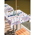 thumbnail image 2 of Square Outdoor Tablecloth with Umbrella Hole 4th of July Outside Table Cloth Waterproof Patio Table Cover Independence Day Blue Red Star Fireworks Zipper Tablecloths for Picnic Camping 54x54 Inch, 2 of 8