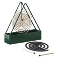 thumbnail image 2 of Coil Incense Burner, Mosquito Coils Holder, Full Metal Triangular Hanging Coil Tray Ash Catcher Storage Bracket, Coil Vertical Stand Support Base for for Indoor Outdoor Camping, 5.11x1.57x5.90", 2 of 9
