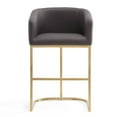 thumbnail image 2 of Manhattan Comfort Louvre 30" Faux Leather Barstool in Gray/Gold, 2 of 5