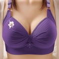thumbnail image 2 of Wireless Support Bras for Women Plus Size Breathable Daily Underwear Small Print Bra Purple XS-4XL, 2 of 4