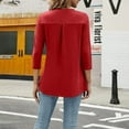 thumbnail image 4 of 3/4 Sleeve Tee Shirts for Women Notch V Neck Top Solid Color Dressy Casual Blouses Pullover T Shirt Tops Tunic Today, 4 of 8