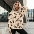 thumbnail image 4 of FOR U DESIGNS Cafe Dachshund Women's Oversized Hoodie Loose Fit Soft Pullover Hooded Sweatshirt Size S Long Sleeve Graphic Hoodies for Women Trendy Fall, 4 of 7