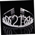 thumbnail image 4 of HONMEET Number Crown Headdress Silver Hair Accessories for Decoration, 4 of 6