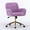 Violet, variant on PORKISS Vanity Chair with Back, Home Office Chair, Ergonomic Home Desk Chair with Artificial Rabbit Hair, Adjustable Swivel Task Computer Chair with Arm, Wheels, Violet