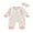 White, variant on Newborn Baby Girl Bow Jumpsuit Baseball/Cherry Print Zip-up Long Sleeve Romper with Headband Spring Fall Clothes
