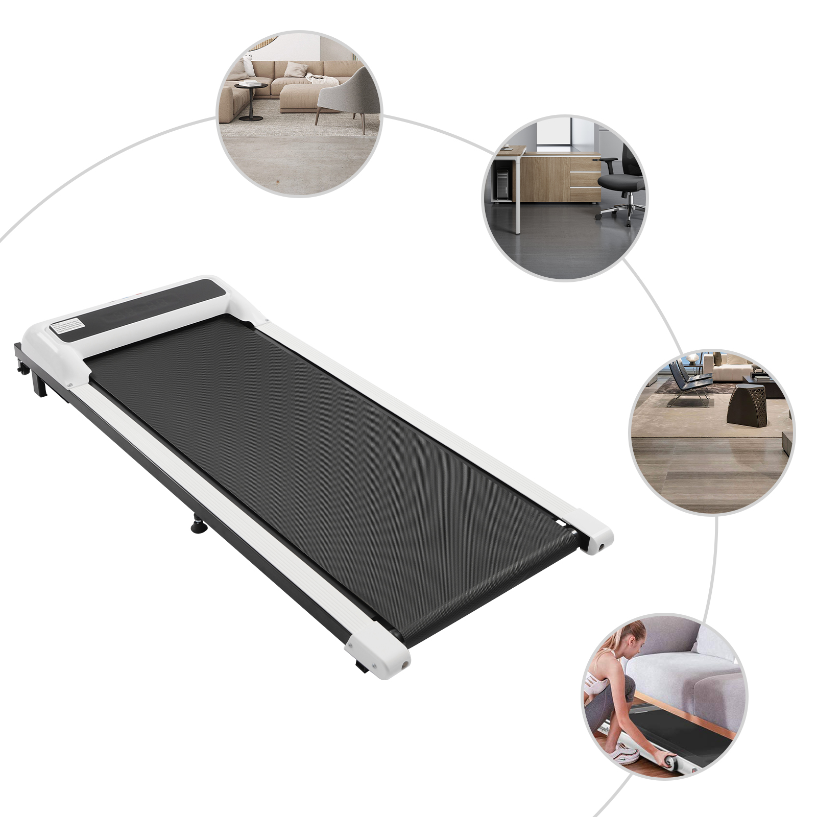 Wuzstar 2.25HP Under Desk Treadmill 2 in 1 Under Desk Electric Superfit