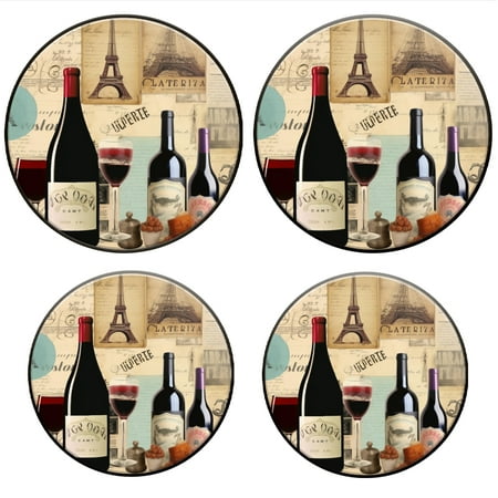 

Bahomeck Gas Stove Burner Cover Set Of 4 Collage Of Vintage Wine Labelslike The Eiffel Tower Metal Electric Stove Burner Covers Protecting Gas Stoves Kitchen Decor，8 Inch And 10 Inch