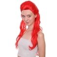 thumbnail image 3 of HPO Adult Women Poison Ivy Wig, Red Color Halloween Head Wig, Made of Synthetic Fiber, 3 of 10