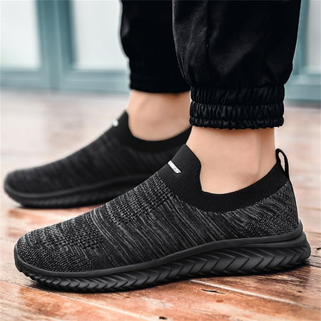 

YTJX Fashion Summer Men Sneakers Mesh Fly Woven Breathable Lightweight Comfortable Casual Flat Bottom
