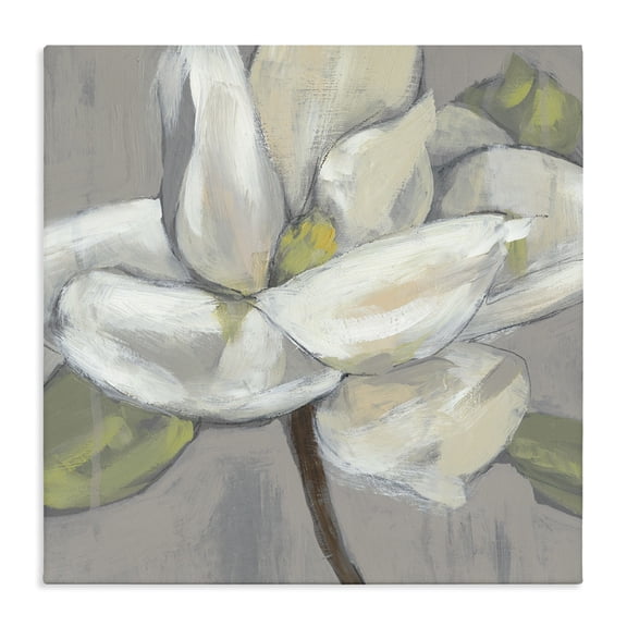 Stupell Industries Contemporary Flower Petals Grey Green Canvas Art, 24 x 24, by Jennifer Goldberger