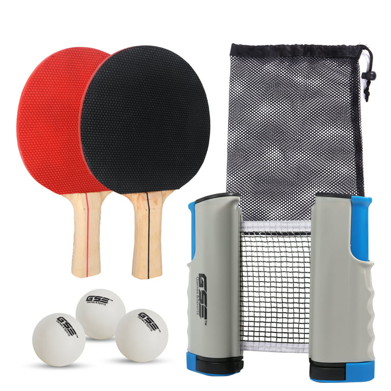 Torrente suma núcleo GSE Games & Sports Expert Portable Retractable Table Tennis Net Ping Pong  Set with 2 Pieces Paddles & 3 Pieces Ping Pong Balls.Great for Travel, Home  Use, Replacement Tennis Net (Gray) -
