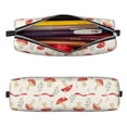 thumbnail image 2 of Haiem Cartoon Flat Mushrooms Print Leather Pencil Case Art Supplies Case Zipper Pencil Pouch Stationery Storage Pencil Bag, 2 of 7