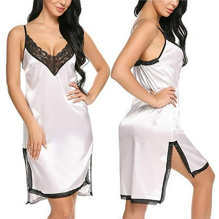 

MRULIC lingerie for women Women Lace Passion Lingerie Babydoll G-string Dress Nightwear Dress White + XXL