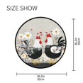 thumbnail image 5 of 36.2 Inch Round Floor Mat Black and White Chick Carpet Decor Rug for Living Room Bedroom, 5 of 6