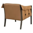 thumbnail image 4 of Parkfield Accent Chair in Camel Brown Faux Leather with Walnut Frame, 4 of 7