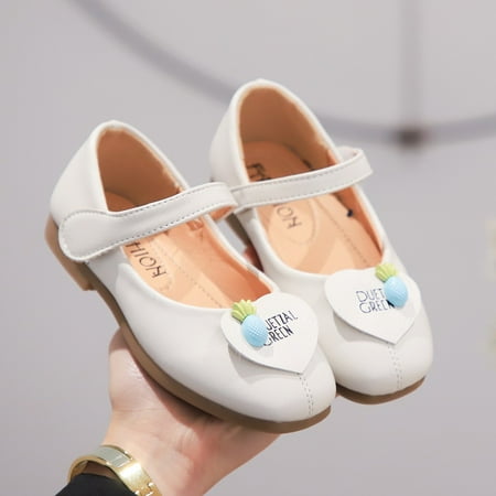 

Children Infant Kids Baby Girls Solid Fruit Heart Shallow Princess Single Shoes