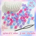 thumbnail image 2 of 60PCS AB Hair Beads Spacer Round Braids Bead with Large Hole Blue&Purple&Pink Pony Bead Loc Dreadlock Jewelry Kids Girls Hair Decoration Accessories, 2 of 10
