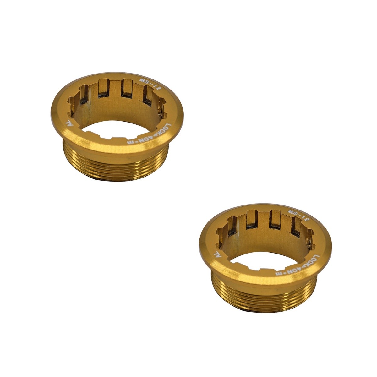 2 Pcs Bike Cassette Lockring Cnc Aluminium Flywheel Cover For Microspline 12 Speed Bicycle Part Accessories Golden