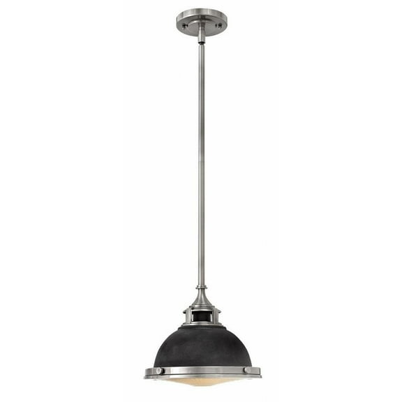 1 Light Small Pendant in Traditional-Industrial Style 11.75 inches Wide By 9 inches High-Aged Zinc Finish Bailey Street Home 81-Bel-1903436