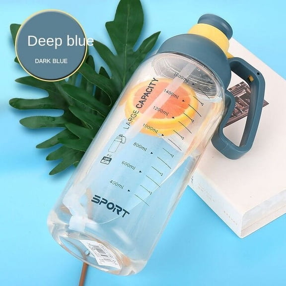 YCNYCHCHY 1800 ML Water Bottles 60 Oz Large Capacity Sports Outdoor Portable Construction with Scale Drop-proof Plastic Fitness Cup