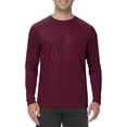 thumbnail image 2 of Mens UPF 50+ UV Sun Protection Shirts Outdoor Long Sleeve for Fishing Hiking Swimming Running Wine S, 2 of 4
