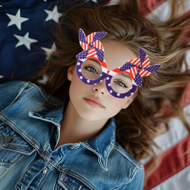 Xihbxyly Gafas Del Día de La Independencia, Accesorio Patriótico Divertido, Diseño Ligero y Cómodo, Accesorio Colorido para Fiestas, Ideal para Eventos Divertidos y Selfies, Perfecto para Celebracion