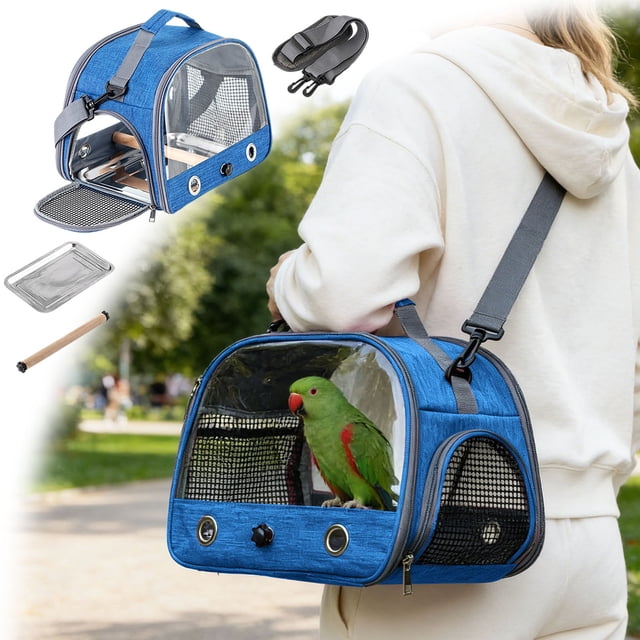 BotaniNest Portable Bird Travel Backpack For Small Ventilated Outdoor Adventure Cage