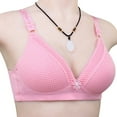 thumbnail image 3 of COBKK Pull Over Sports Bra Women Wireless Large Size Pull Together Bra Comfortable Underwear Compression Bras for Women Y-1576 Pink-A 40, 3 of 5