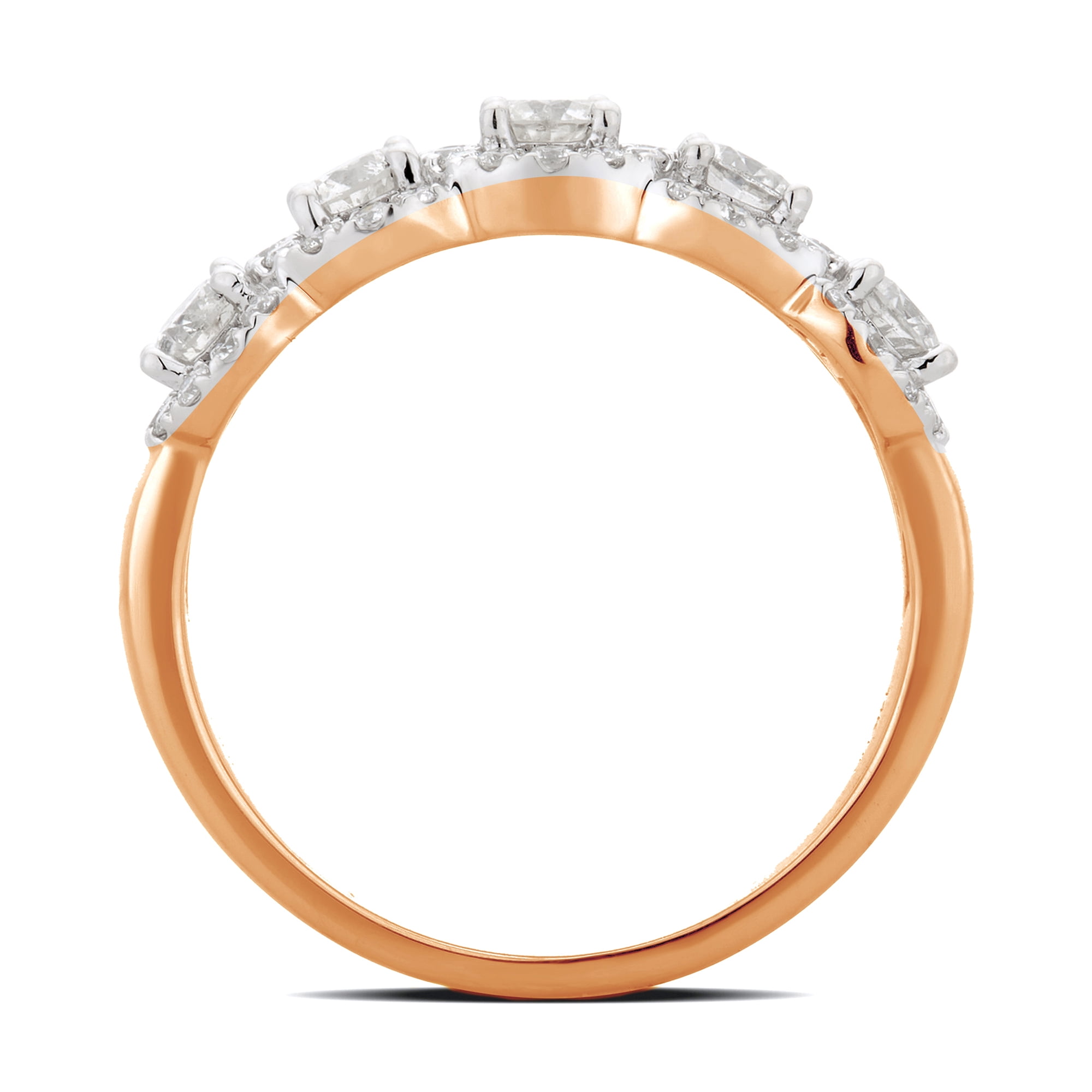 Arista 1.50 ct Round 5 Swarovski Stone Engagement Ring in Pink Sterling Silver