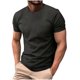 thumbnail image 2 of Playera Elvqul de Hombre de Color Sólido Gris Oscuro Manga Corta Economicas Botones Gym con Solapa, 2 of 6
