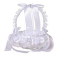thumbnail image 2 of Lssam Flower Girl Baskets for Weddings, White Satin Bowknot and Pearl Decor Flower Basket, Classic Flower Girl Basket, Wedding Ceremony Flower Girl Accessories, 2 of 9
