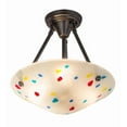 thumbnail image 5 of Meyda Tiffany 169905 Metro Fusion 3 Light 14" Wide Semi-Flush Bowl Ceiling Fixture - Brown, 5 of 7