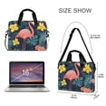 thumbnail image 3 of FORMRS 16" Laptop Bag Carrying Sleeve Case with Handle Travel Shoulder Briefcase, Pink Floral Flamingo, 3 of 8