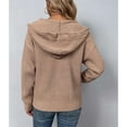 thumbnail image 4 of Chaqueta con capucha, cremallera, cordón y bolsillos, color caqui, manga larga, talla M, para mujer, 4 of 6