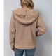 thumbnail image 4 of Chaqueta con capucha, cremallera, cordón y bolsillos, color caqui, manga larga, talla M, para mujer, 4 of 6
