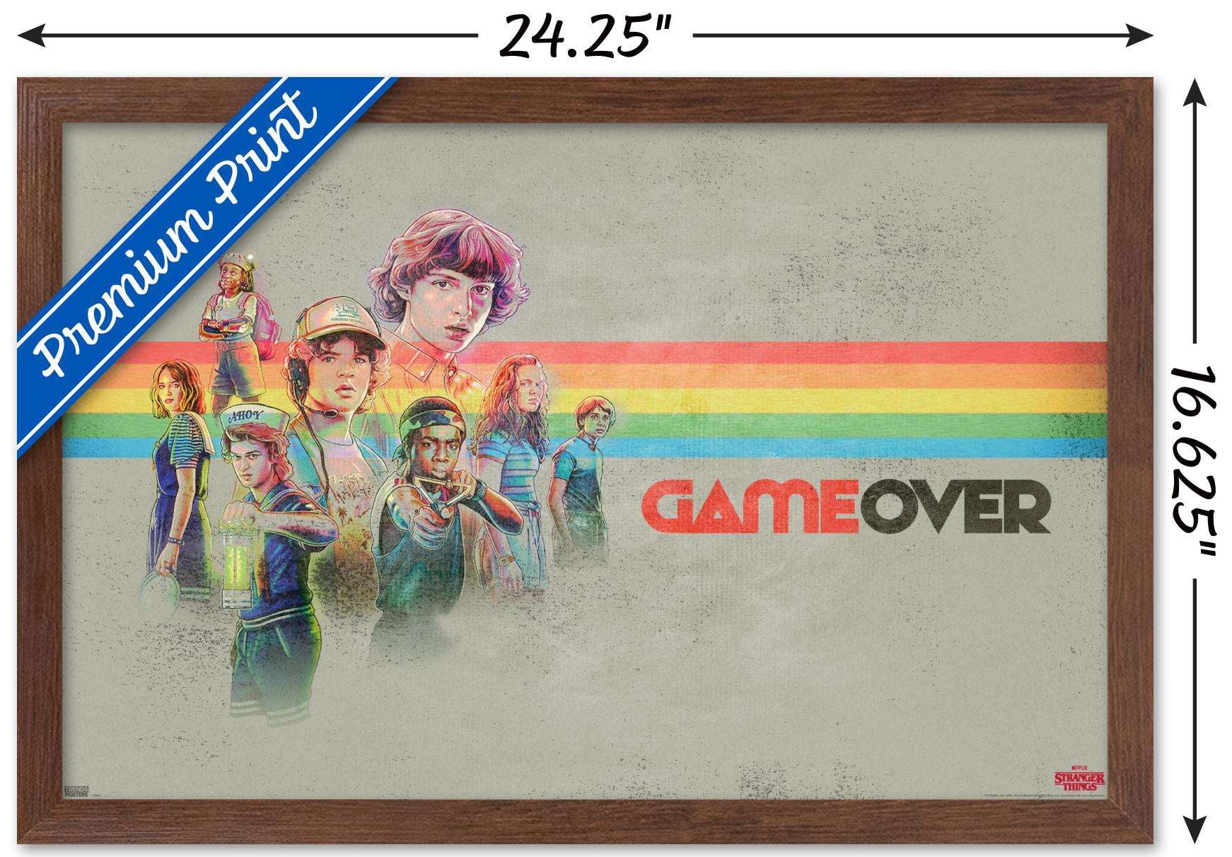 Netflix Stranger Things 3 - Game Over Wall Poster, 14.725" x 22.375", Framed