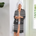 thumbnail image 6 of Robes for Women Zipper Lightweight 3/4 Sleeve Summer Housecoats for Women Zipper Front Knee Length Striped Fashion Sleepwear Nightgown with Pockets Black S, 6 of 8