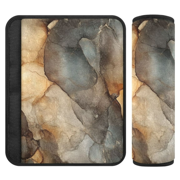 Qxltty Marble Brown Pattern Car Seat Strap Pads are Soft and Snug Fitting for All Cars Backpacks Pushchair