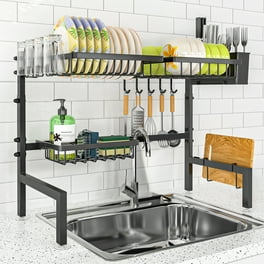 The Kitchen Sense Chrome 2 Tier Deluxe Dish Drying Rack with Drain Tray Walmart