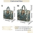 thumbnail image 3 of Octopus Map Corduroy Tote Bag Handbag Large Messenger Bag Shoulder Crossbody Zipper Bag Purse, 3 of 8