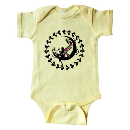 

Inktastic Fairy Silhouette Moon Gift Baby Girl Bodysuit