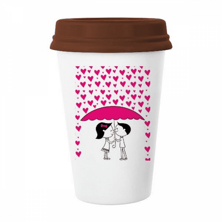 

Valentine s Day Kissing Couple Mug Coffee Drinking Glass Pottery Cerac Cup Lid