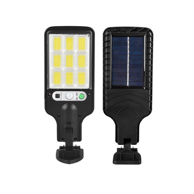Lampe de Rue Solaire Extérieure Automatique LED Étanche Capteur de Mouvement PIR Détection 120 Degrés 3 Modes Réglables Adaptée pour Chemins de Jardin Allées Arrière-Cour Mur avec Télécommande
