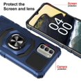 thumbnail image 7 of Compatible Case for Nokia G400 5G Case w/Tempered Glass Screen Protector [Military Grade] Ring Car Mount Kickstand Shockproof Hard Phone Case - Blue, 7 of 7